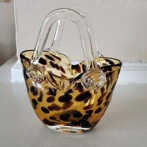 Murano Style Art Glass Purse Vase